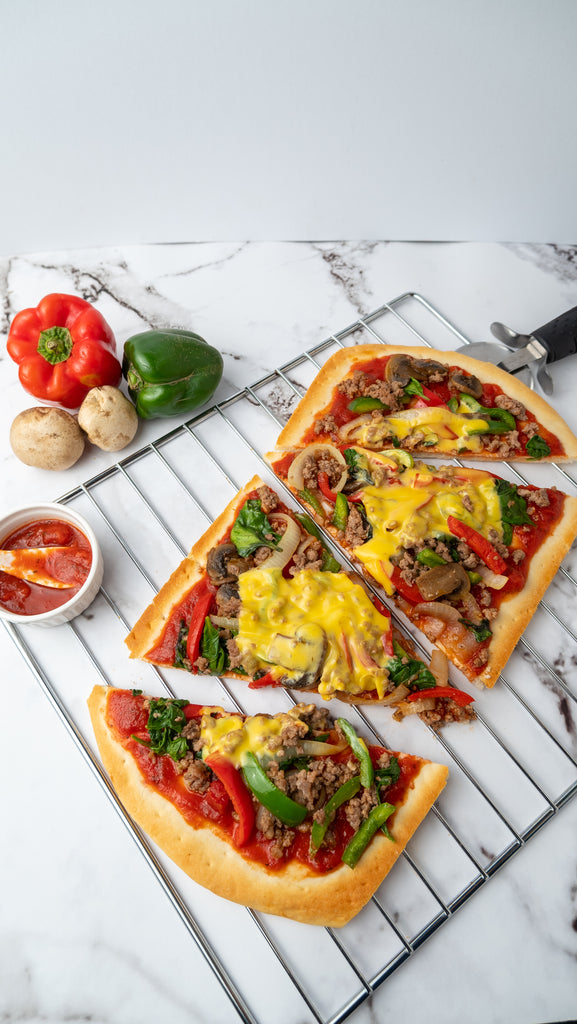 “Flatout” Pizza with Bison